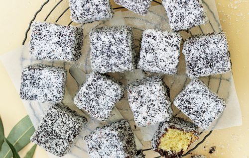 Gluten-free chocolate lamingtons