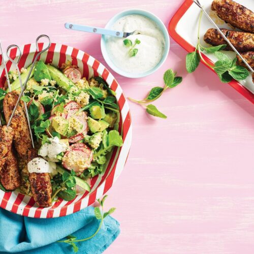 Minty lamb kofta with zesty salad