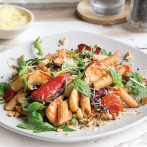 Roasted garlic tomato penne