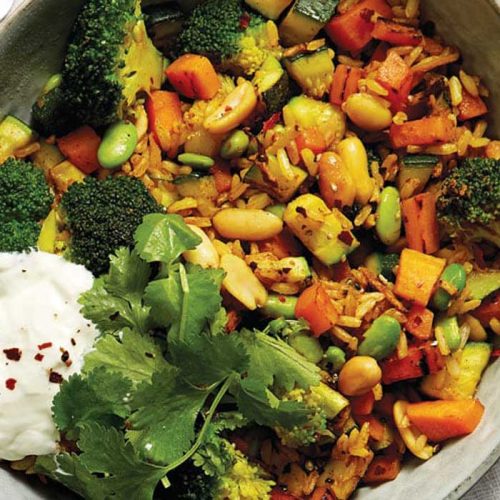 Vegan curried fried rice