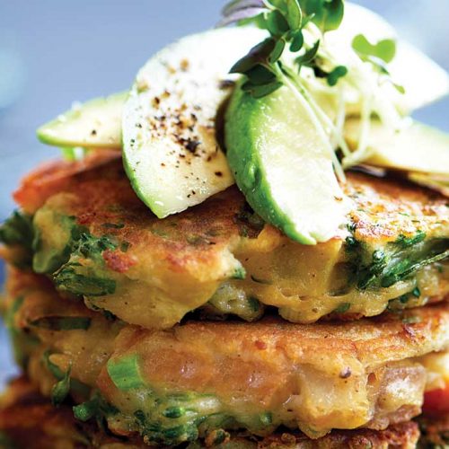 Vege fritters with sweet chilli and sour cream
